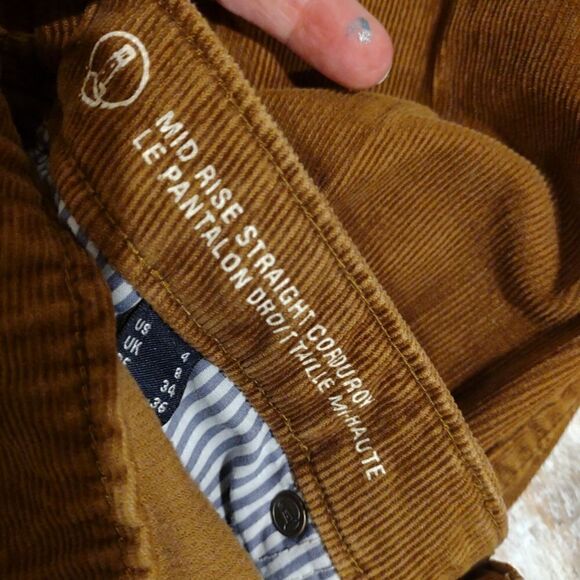 Vintage Mid Rise Lands End Corduroy Pants Short Ankle. W1 - Picture 3 of 5